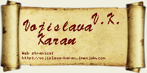 Vojislava Karan vizit kartica